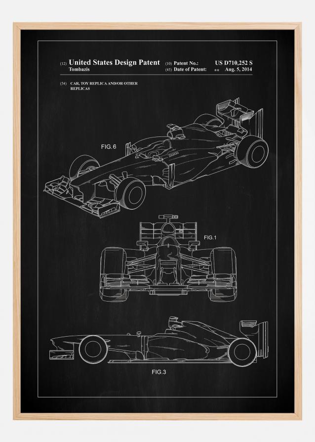 Patent Print - Formula 1 Racing Car - Black Poster