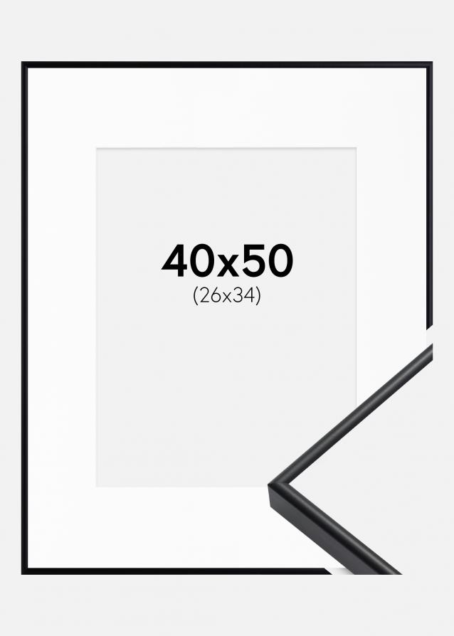 Cadre Visby Noir 40x50 cm - Passe-partout Blanc 27x35 cm