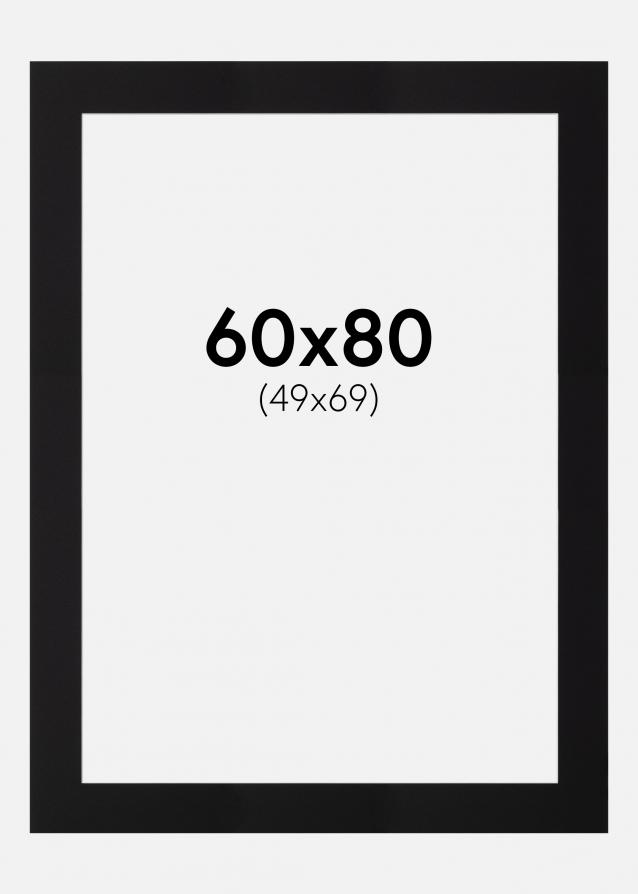 Passe-partout Noir Standard (noyau blanc) 60x80 cm (49x69)