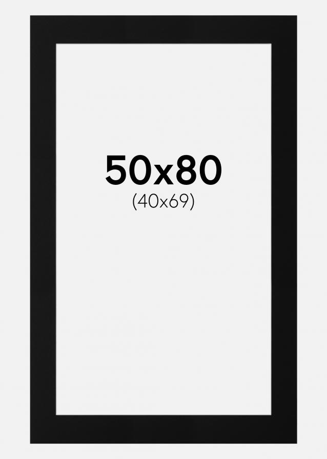Passe-partout Noir Standard (noyau blanc) 50x80 cm (40x69)
