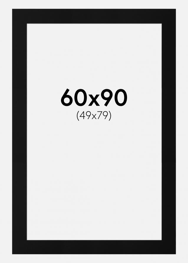 Passe-partout Noir Standard (noyau blanc) 60x90 cm (49x79)