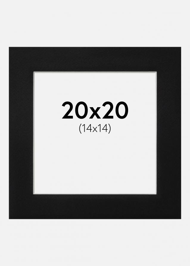 Passe-partout Noir Standard (noyau blanc) 20x20 cm (14x14)