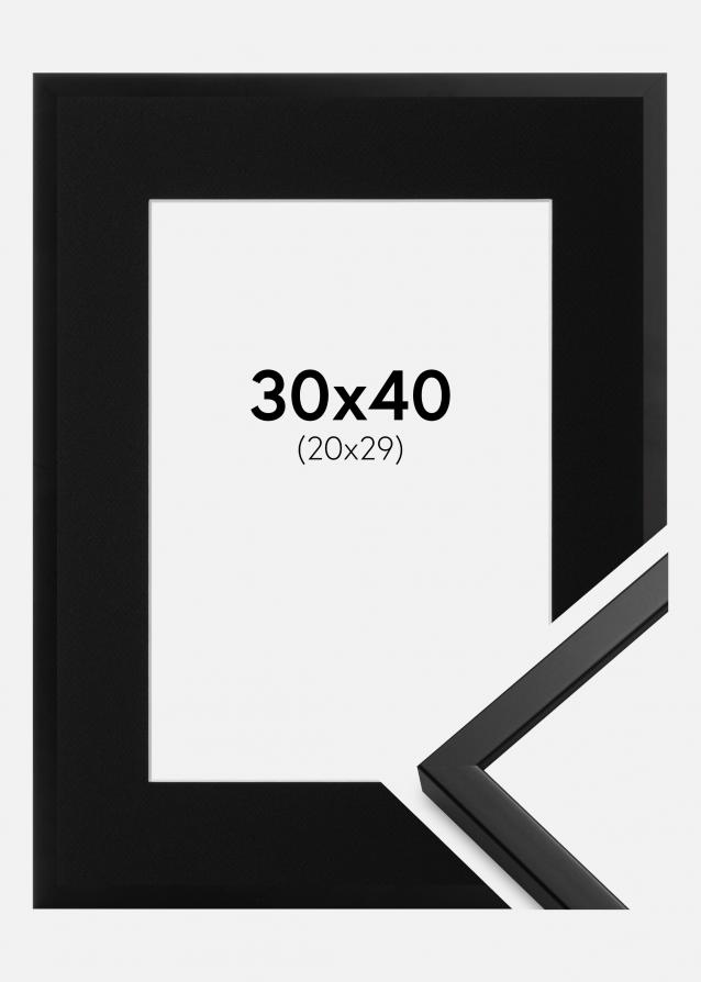 Cadre Oslo Noir 30x40 cm - Passe-partout Noir 21x30 cm