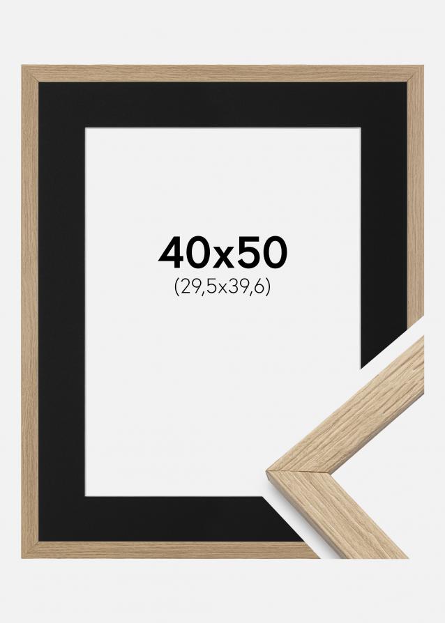 Cadre Stilren Chêne 40x50 cm - Passe-partout Noir 12x16 pouces