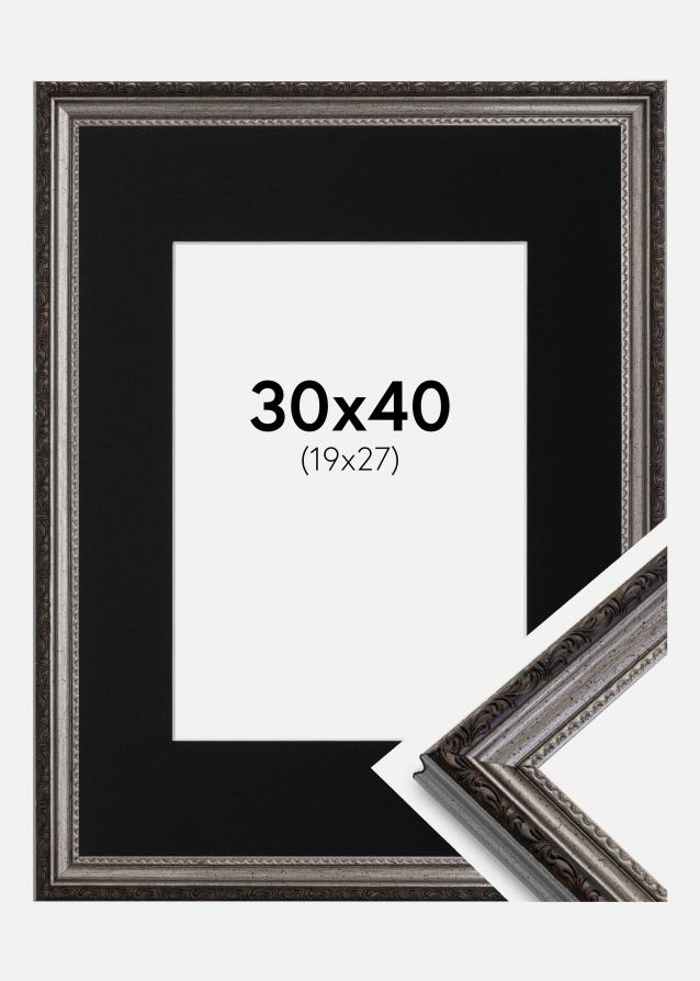 Cadre Abisko Argent 30x40 cm - Passe-partout Noir 20x28 cm