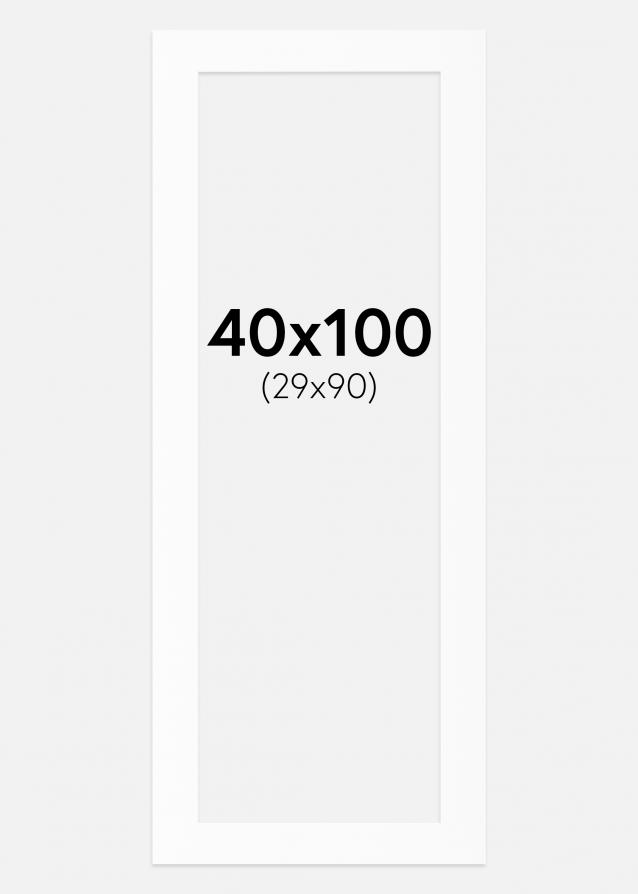 Passe-partout Blanc Standard (noyau blanc) 40x100 cm (29x90)