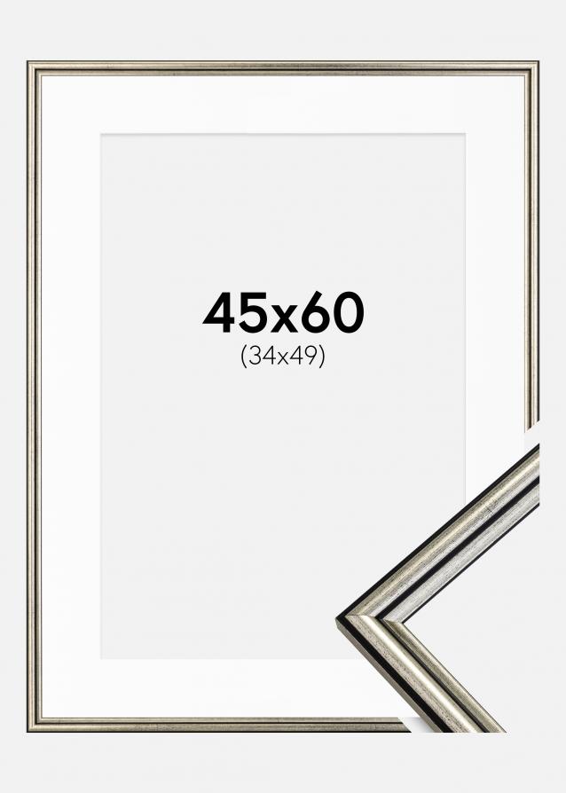 Cadre Horndal Argent 45x60 cm - Passe-partout Blanc 35x50 cm