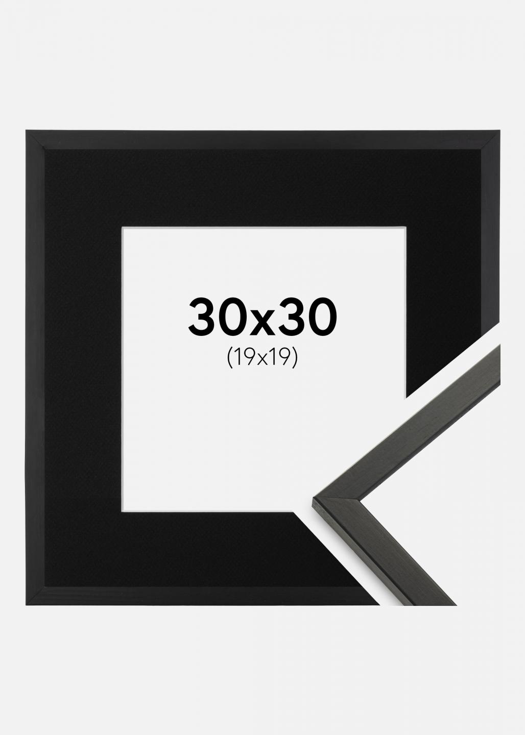Achetez Cadre Black Wood 50x50 cm - Passe-partout Noir 35x35 cm ici 