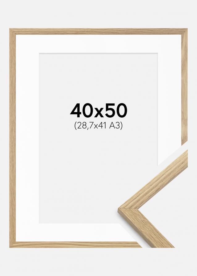 Cadre Trendy Chêne 40x50 cm - Passe-partout Blanc 29,7x42 cm