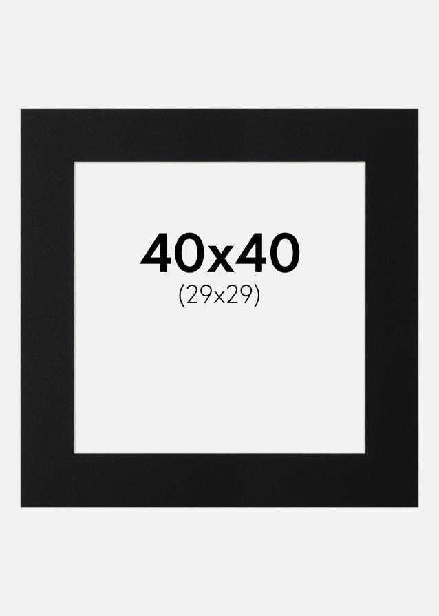 Passe-partout Noir Standard (noyau blanc) 40x40 cm (29x29)