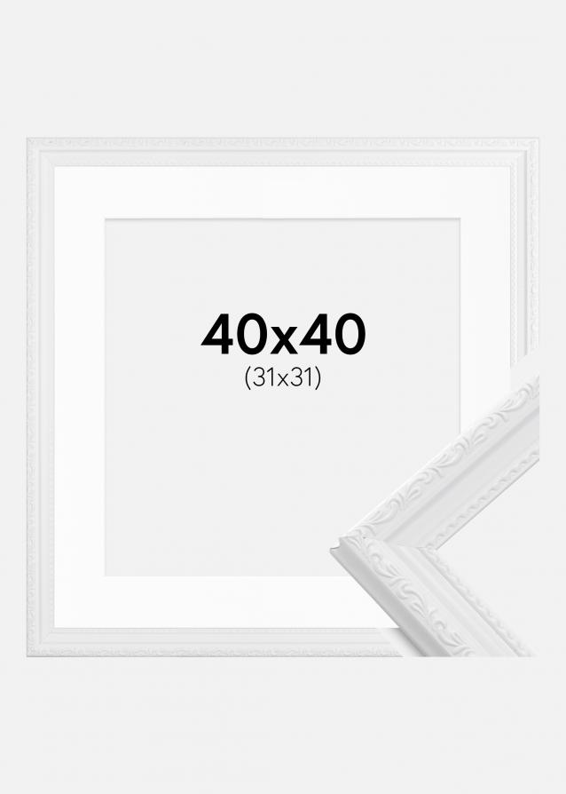 Cadre Abisko Blanc 40x40 cm - Passe-partout Blanc 32x32 cm
