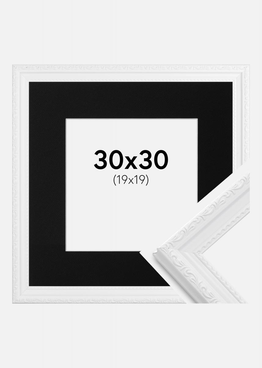 Achetez Cadre Black Wood 50x50 cm - Passe-partout Noir 35x35 cm ici 