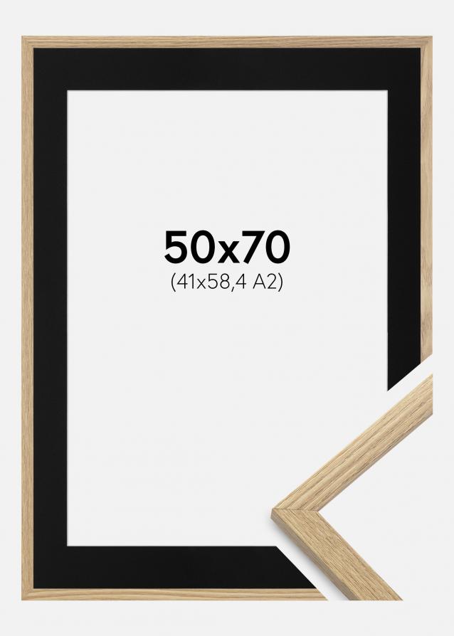 Cadre Trendy Chêne 50x70 cm - Passe-partout Noir 42x59,4 cm