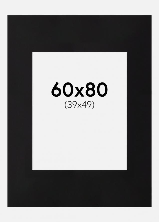 Passe-partout XL Noir (noyau blanc) 60x80 cm (39x49)