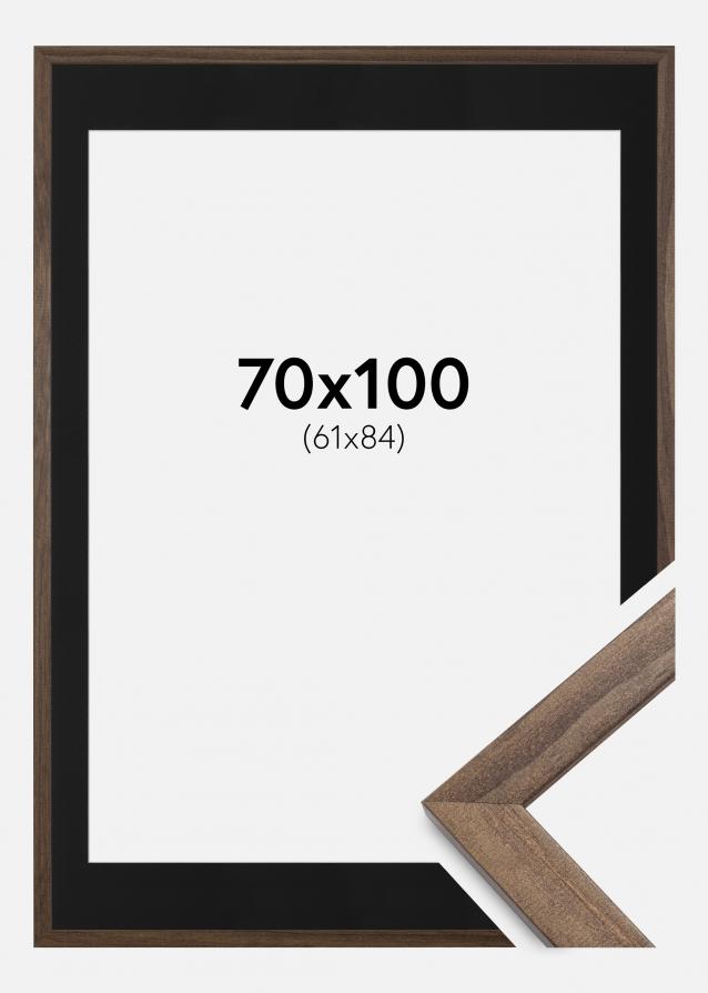 Cadre Stilren Noyer 70x100 cm - Passe-partout Noir 62x85 cm
