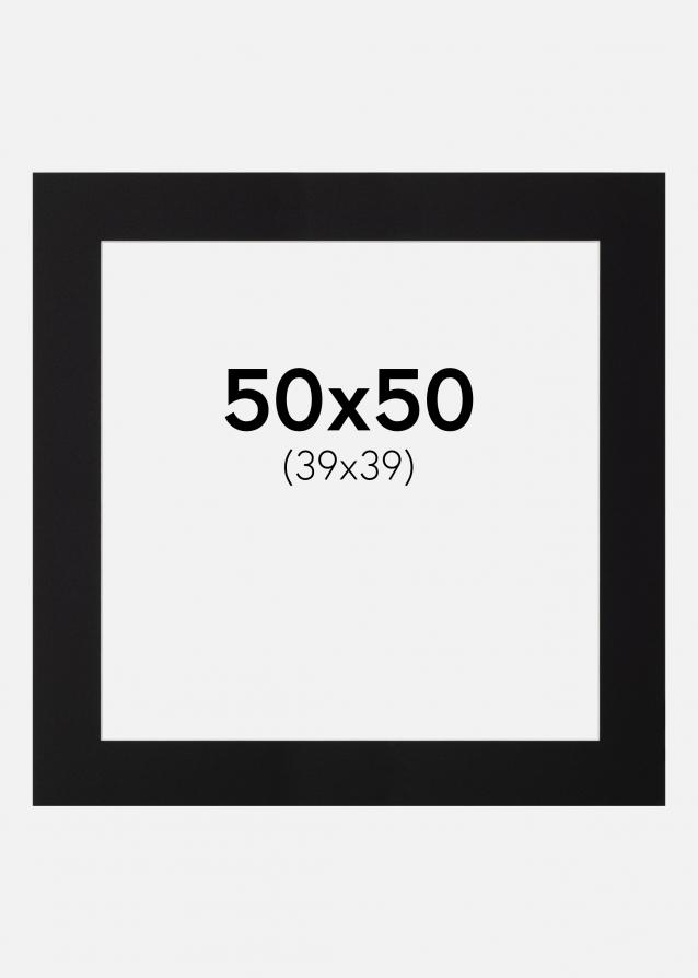Passe-partout Noir Standard (noyau blanc) 50x50 cm (39x39)