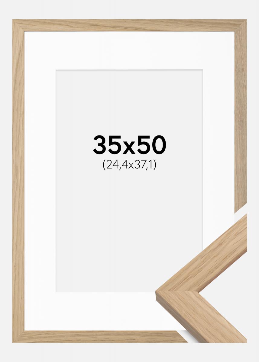 Achetez Cadre Edsbyn Chêne 50x60 cm - Passe-partout Blanc 15x20