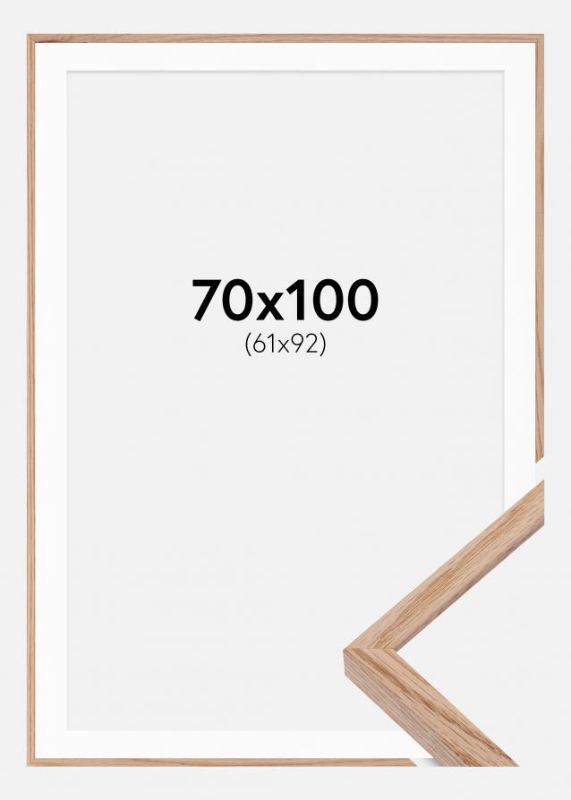 Cadre E-Line Chêne 70x100 cm - Passe-partout Blanc 62x93 cm