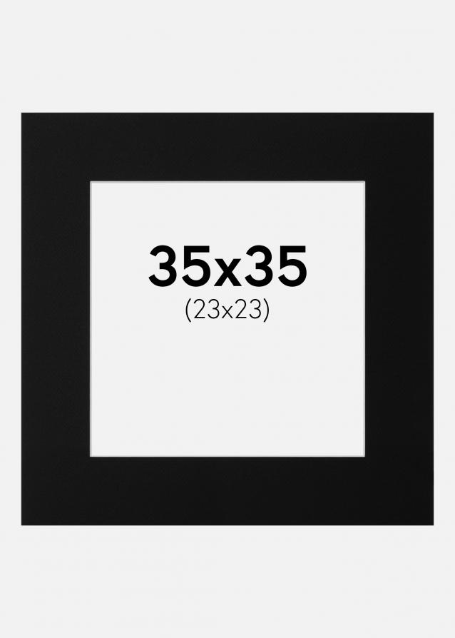 Passe-partout Noir Standard (noyau blanc) 35x35 cm (23x23)