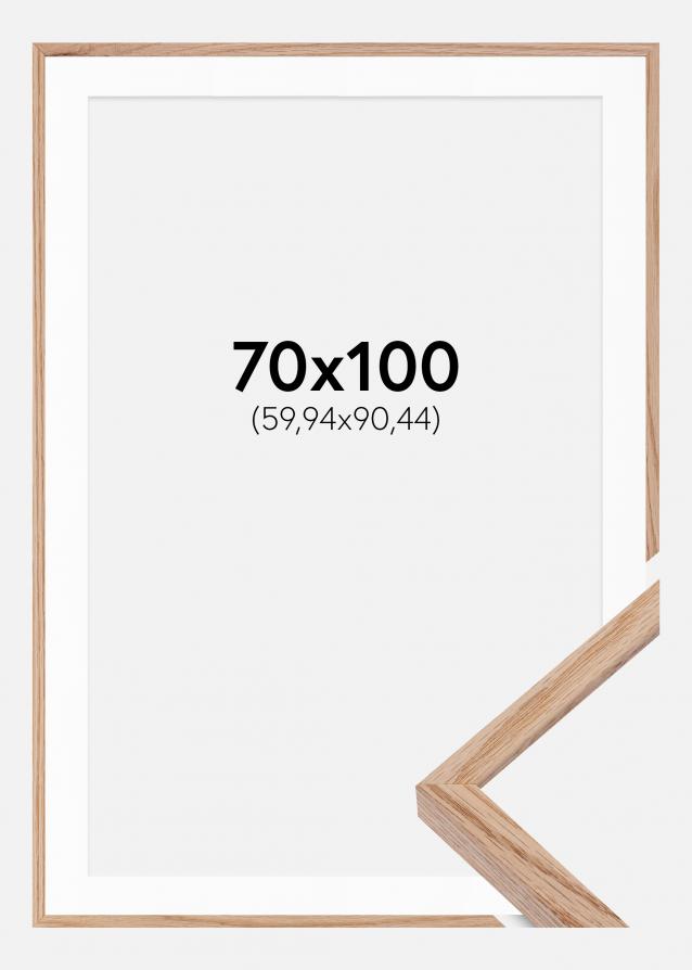 Cadre E-Line Wide Chêne 70x100 cm - Passe-partout Blanc 24x36 pouces