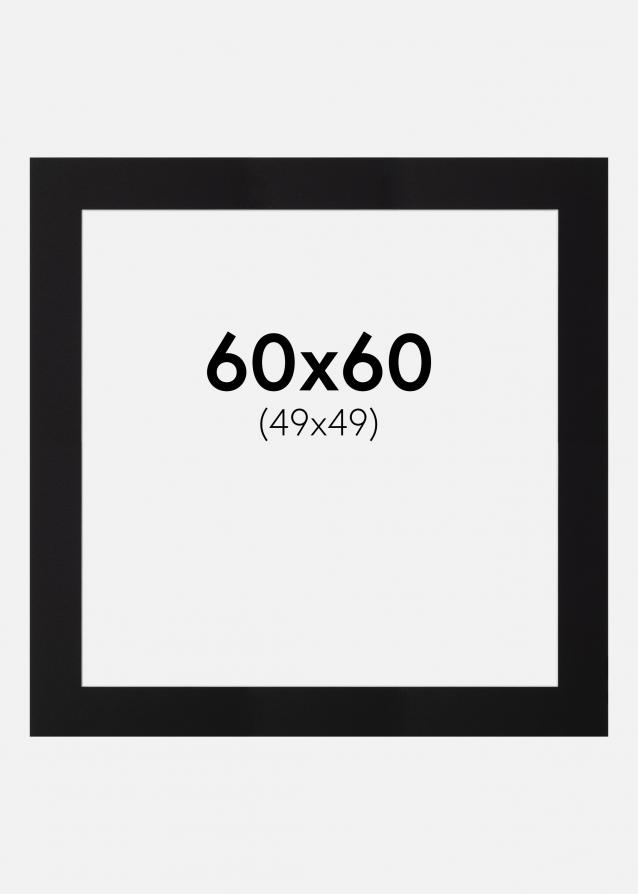 Passe-partout Noir Standard (noyau blanc) 60x60 cm (49x49)