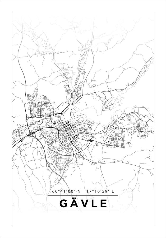 Map - Gävle - White