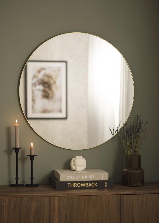 KAILA Round Mirror - Thin Brass diamètre 80 cm