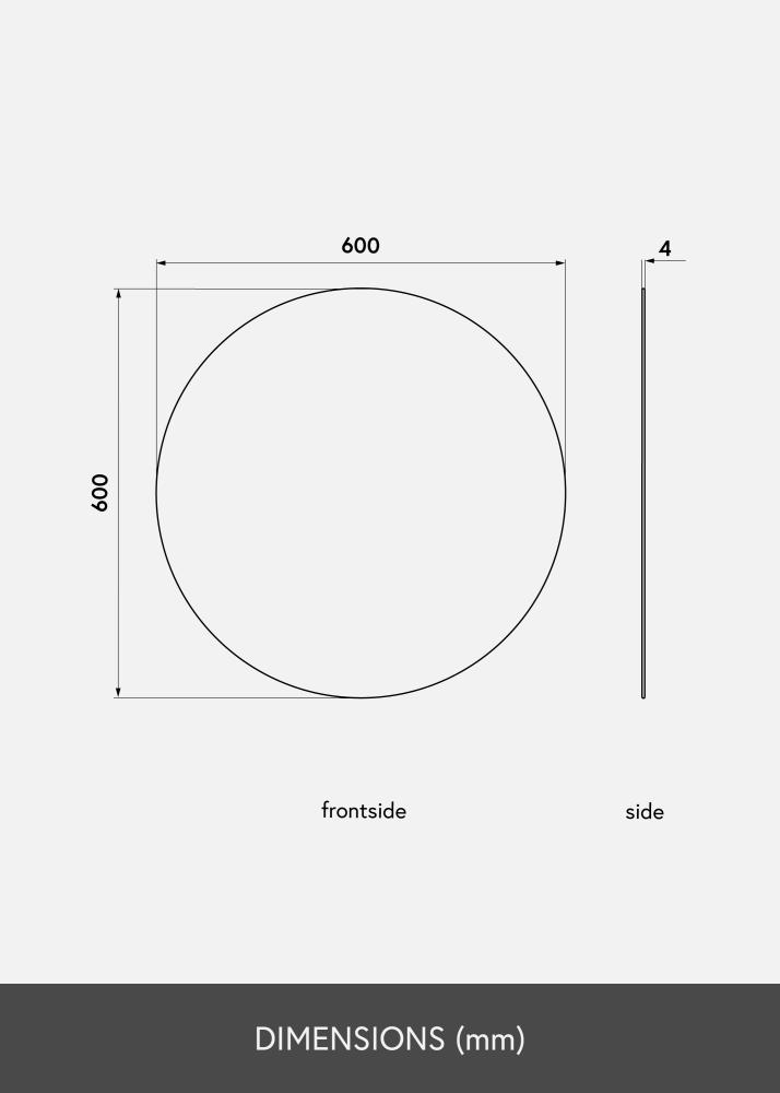 KAILA Miroir rond Deluxe diamètre 60 cm