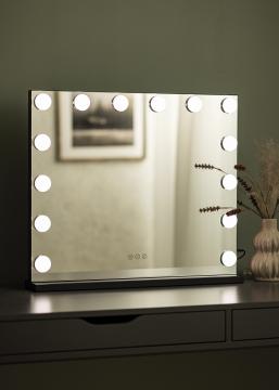 KAILA Miroir de maquillage Base LED 14 Noir 65x56 cm