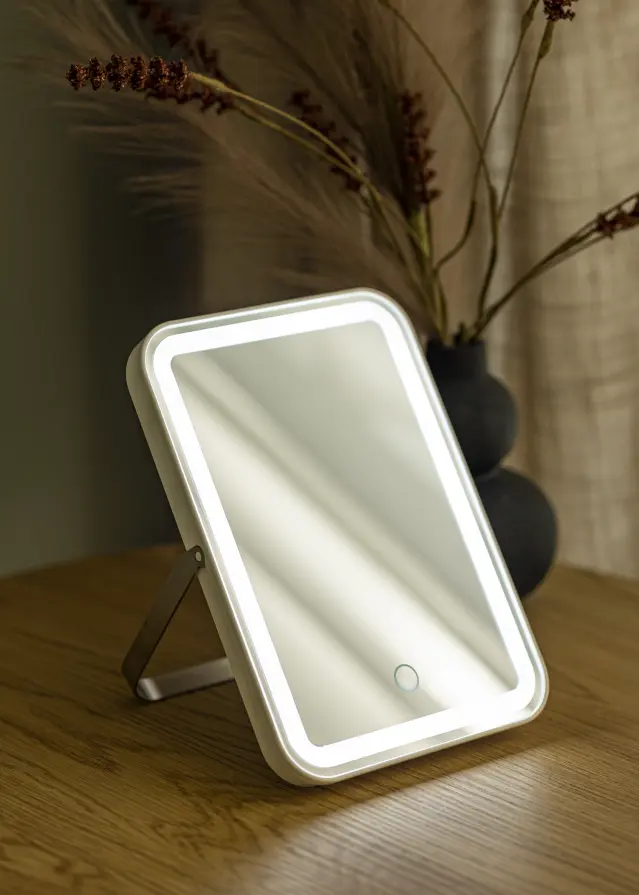 KAILA Miroir de maquillage Travel LED Rechargeable Blanc 17x23 cm