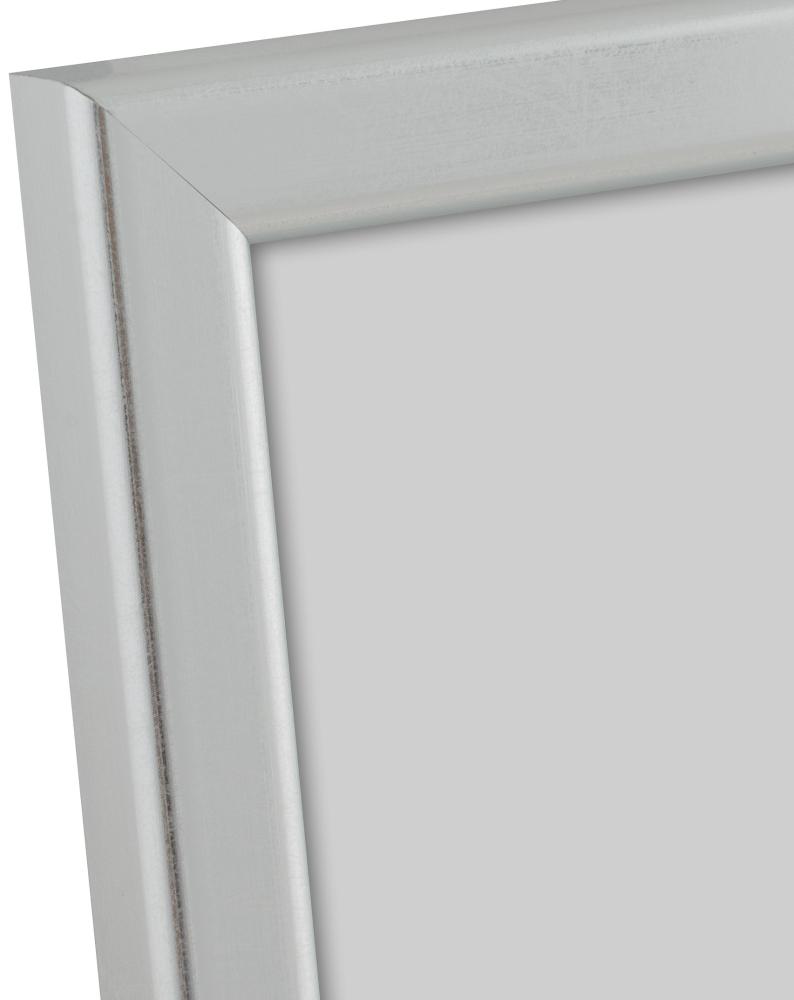 Cadre Slim Mat Verre antireflet Argent 18x24 cm