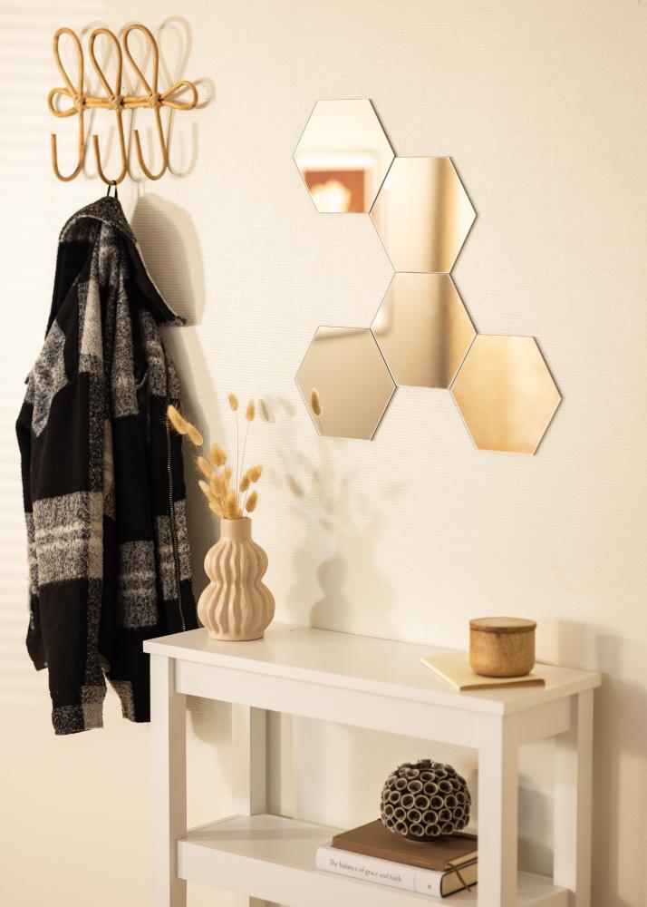 Miroir Set Hexagon 18x21 cm - 5 St