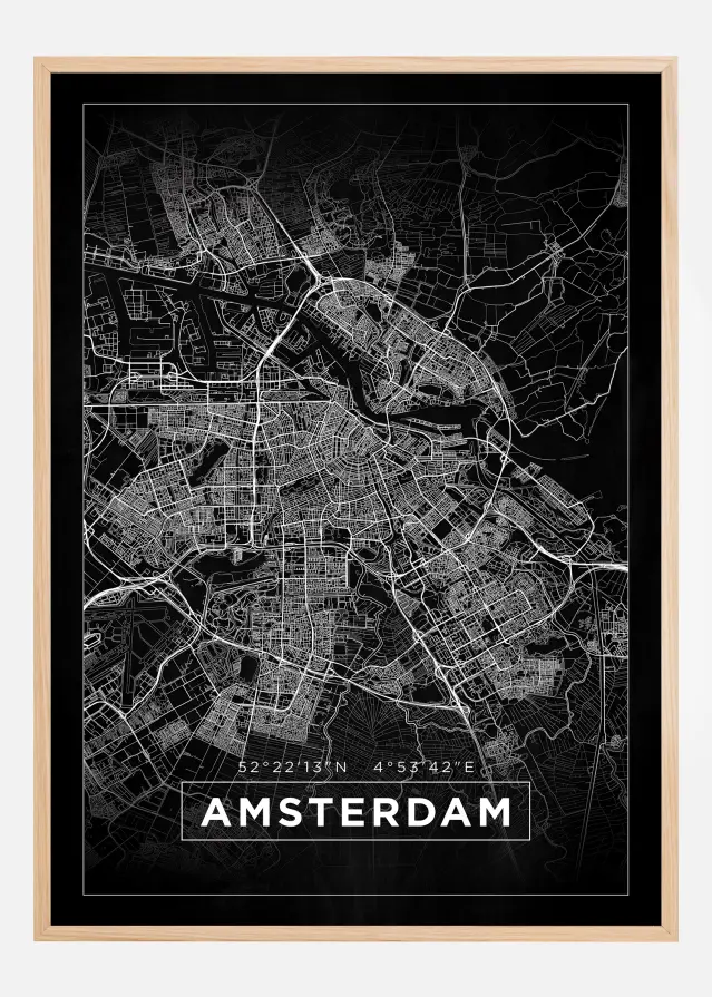 Map - Amsterdam - Black