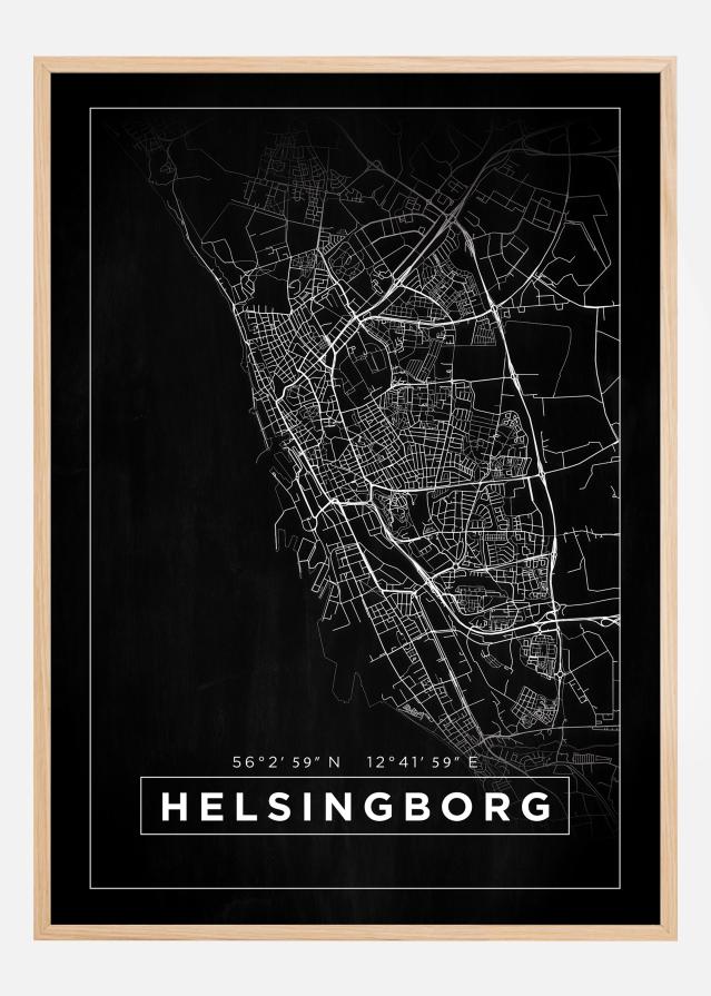 Map - Helsingborg - Black