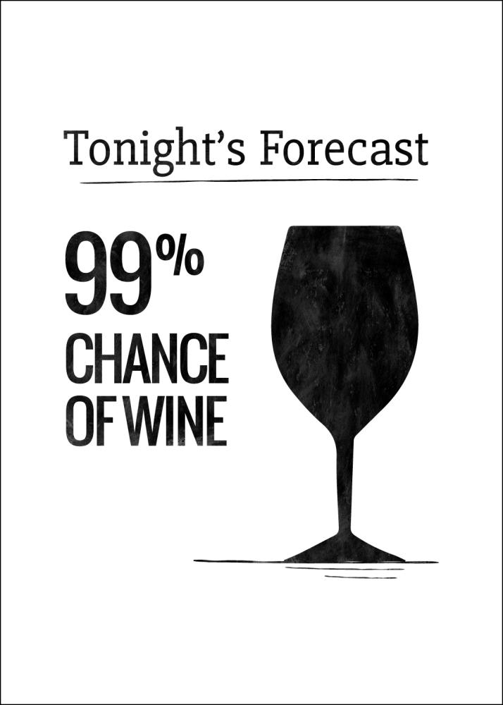 Tonights Forecast 99% Chance of Wine Poster