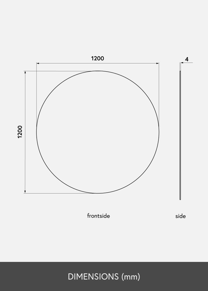 KAILA Miroir rond diamètre 120 cm