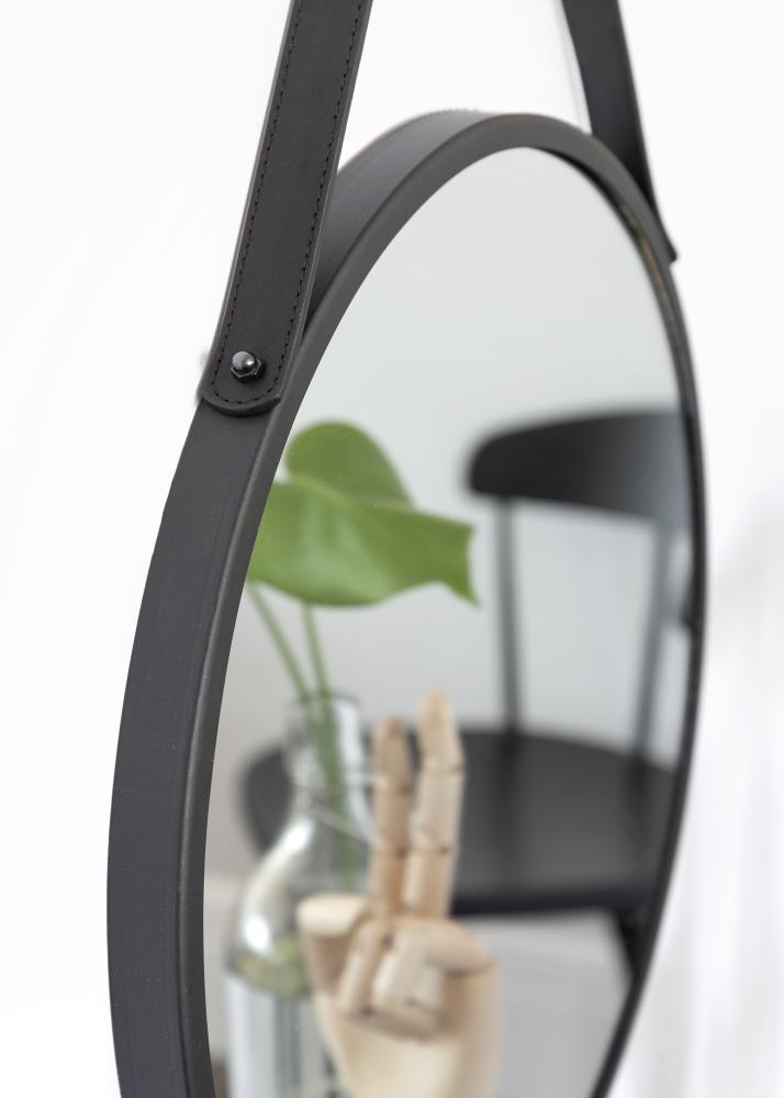 Miroir Trapani Noir diamètre 38 cm