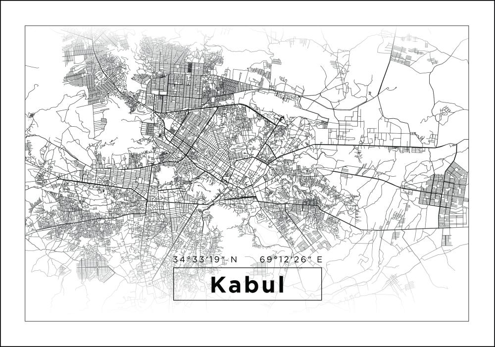 Map - Kabul - White