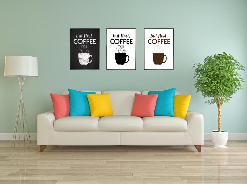 But first coffee - Wood Poster