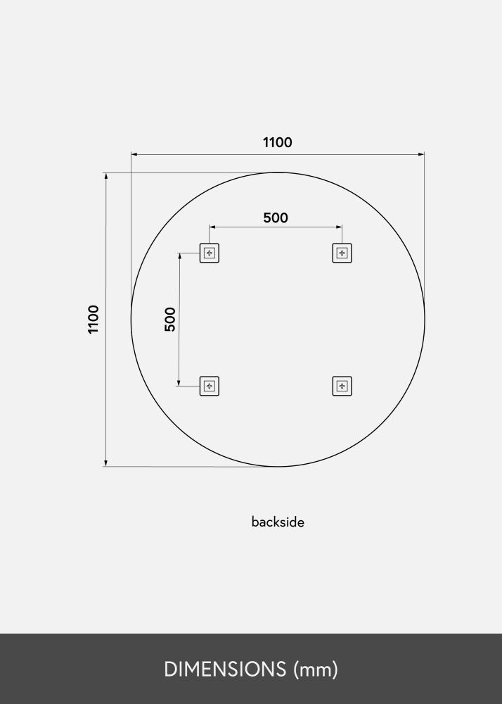 KAILA Miroir rond Dark Bronze 110 cm Ø