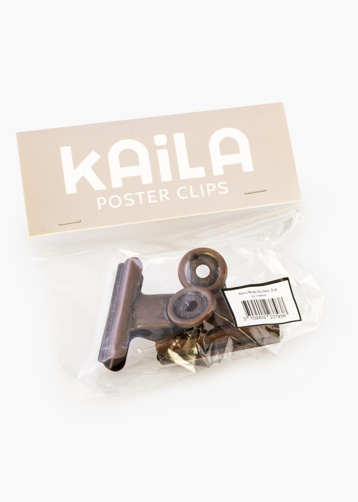 KAILA Poster Clip Retro Brass 50 mm - 2-p