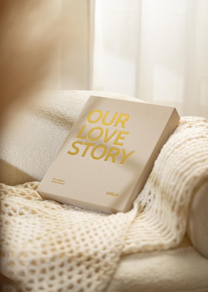 KAILA OUR LOVE STORY Creme - Coffee Table Photo Album (60 Pages Noires)