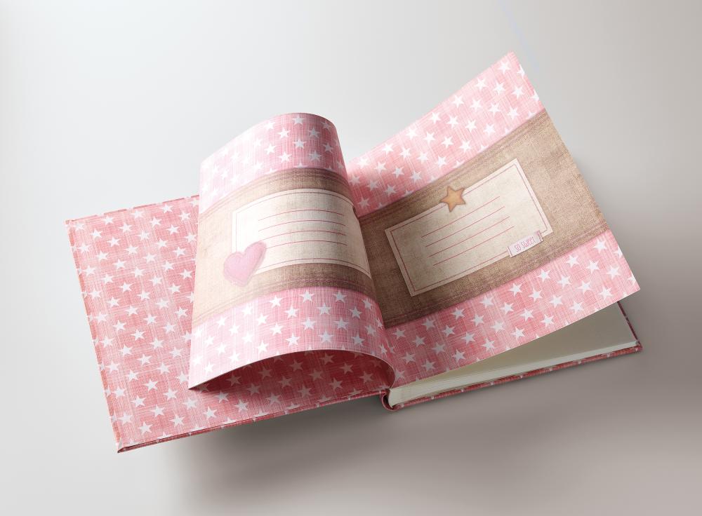 Little Album bébé Girl Rose - 28x30,5 cm (50 pages blanches / 25 feuilles)