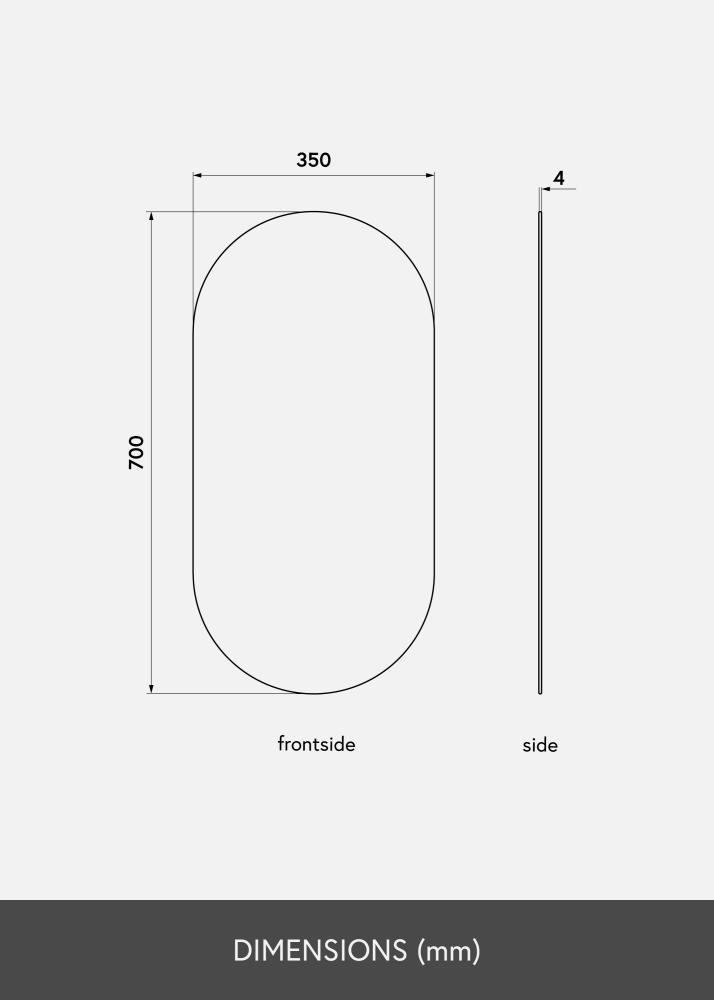 KAILA Miroir Oval 35x70 cm