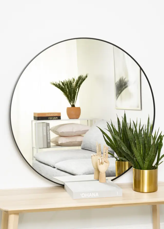 KAILA Miroir rond Edge Black diamètre 100 cm