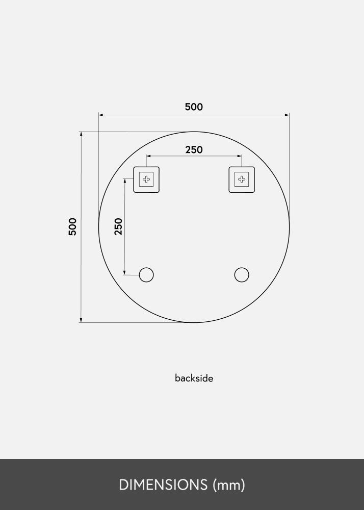 KAILA Miroir rond diamètre 50 cm