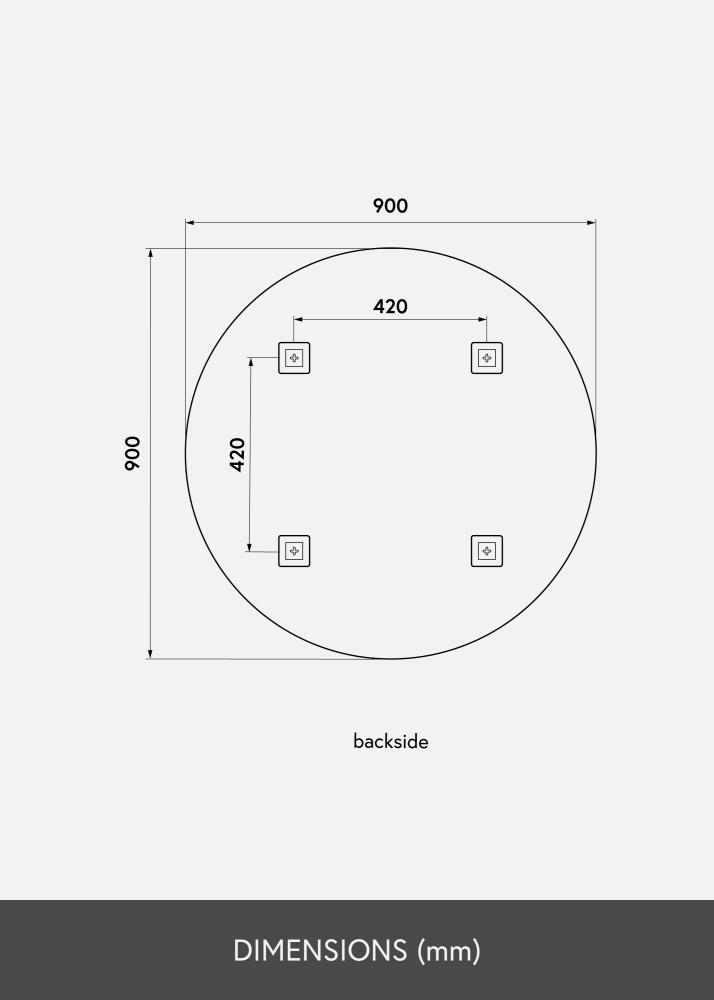 KAILA Miroir rond diamètre 90 cm