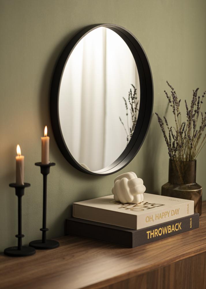 Miroir Reflection Noir 50 cm Ø