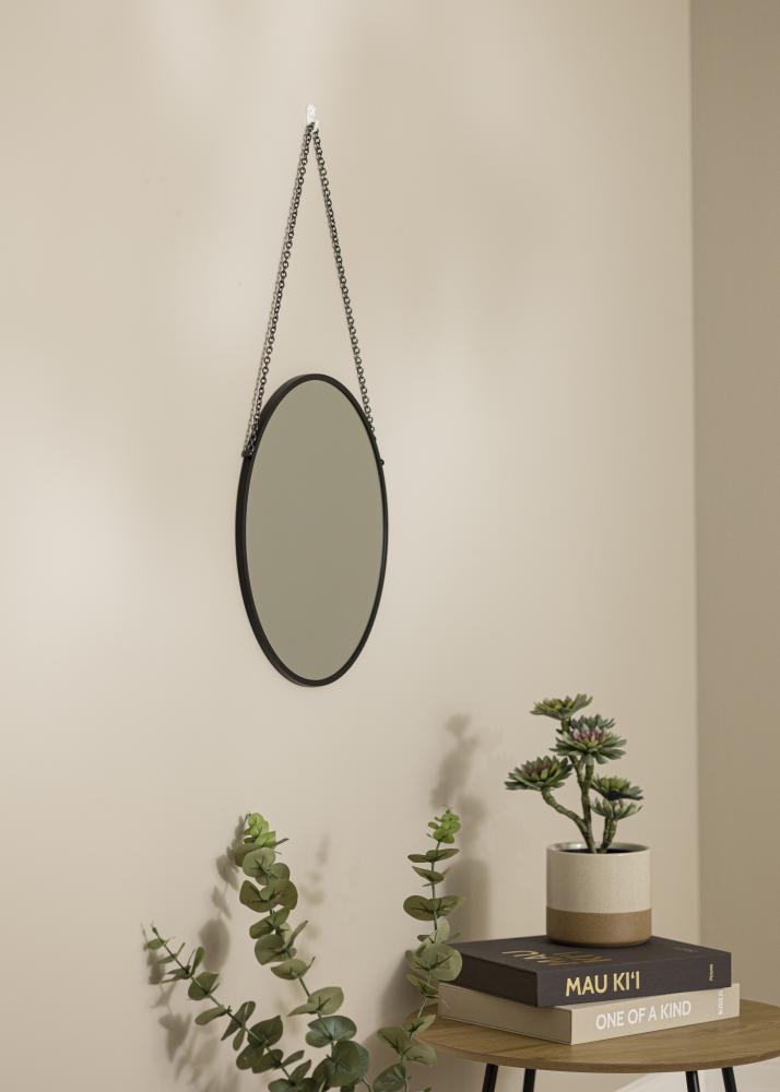 Miroir rond Modern Noir 41 cm Ø