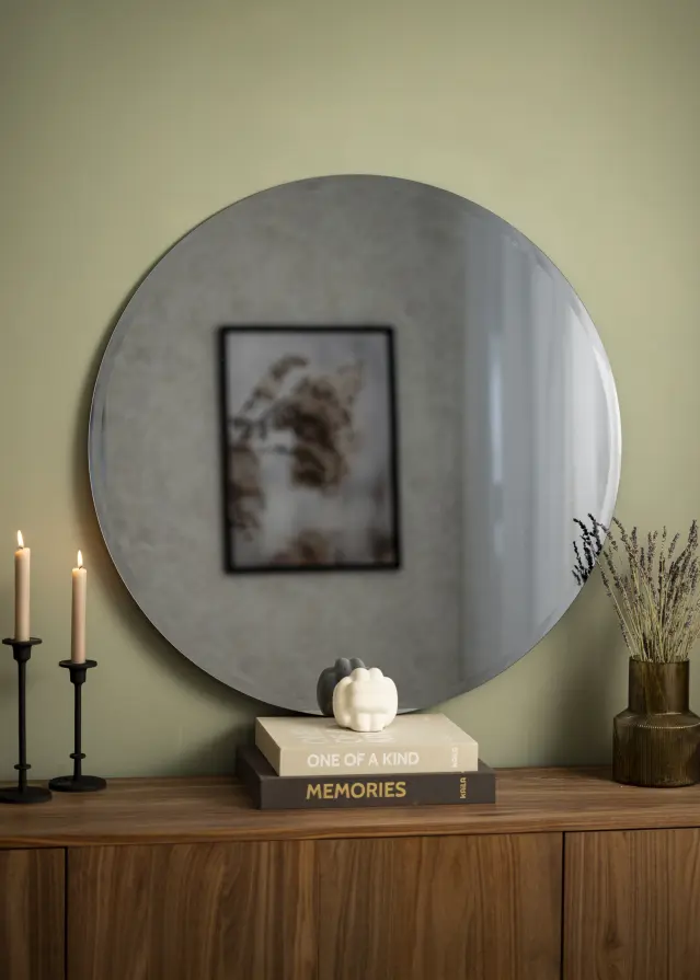 KAILA Miroir rond Dark Smoked Grey Deluxe diamètre 90 cm